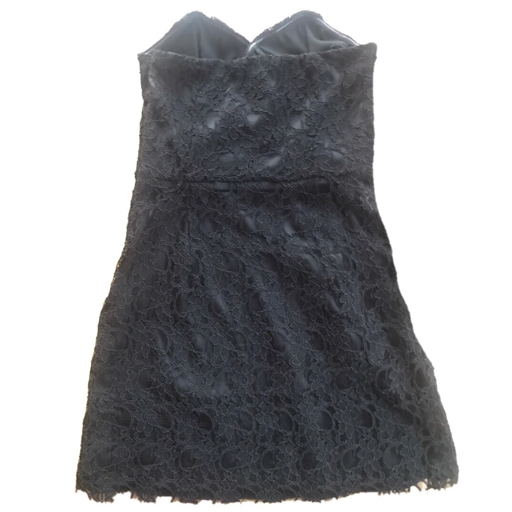 Express black strapless dress, lace overlay, sz 6 - Picture 2 of 8